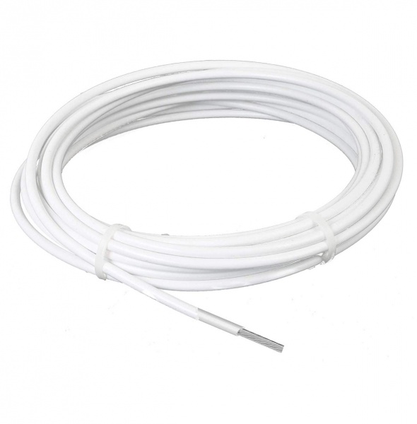 Cable inox  49 brins 5 m�tres 2mm  gain� blanc