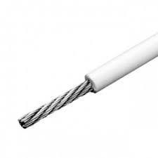 Cable inox  49 brins 5 mètres 2mm  gainé blanc